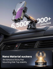 Load image into Gallery viewer, [2024 Newest] Dashboard Phone Holders for Your Car [Military Grade Stable] Phone Holders for Your Car, Non-Slip Silicone Carbon Fiber Car Phone Mount, Rotatable Suction Cup for All Phone,Purple
