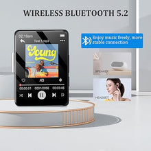 Load image into Gallery viewer, MP3 Player with Bluetooth 5.2, 32GB Music Player HiFi Sound Shuffle Single Loop FM Radio Built-in HD Speaker Voice Recorder Mini Design Touch Screen Ideal for Sport (Earphones Included)
