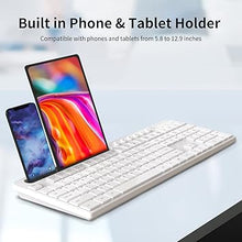 Load image into Gallery viewer, Wireless Keyboard and Mouse Combo, MARVO 2.4G Ergonomic Wireless Computer Keyboard with Phone Tablet Holder, Silent Mouse with 6 Button, Compatible with MacBook, Windows (White)
