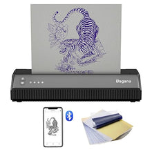 Load image into Gallery viewer, Bagana Tattoo Stencil Printer Thermal Bluetooth Temporary Tattoo Transfer Printer Wireless Tattoo Machine Kit Compatible with Smartphone &amp; Pc
