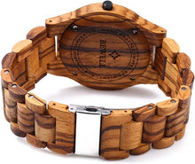 Load image into Gallery viewer, BEWELL ZS-W086B Wooden Watch Men Gifts Handmade Date Display Quartz Movement Analog Lightweight Wood Wrist Watches

