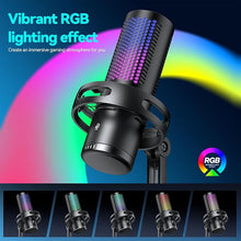 Load image into Gallery viewer, VeGue USB Gaming Microphone for PC, Noise Cancellation Condenser Mic with RGB Lights, Mute, Gain for Streaming, Recording, Podcast, Chat, Twitch, YouTube, Discord, Computer, PS5, PS4,GM7
