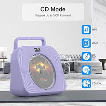 Load image into Gallery viewer, CD Player with Bluetooth?Double HiFi Sound Speakers?Sleep Mode,CD Player Portable,Support AUX/USB/Headphone Jack/Music Fiber Optics/FM Radio Boombox for Home,Office(Purple)
