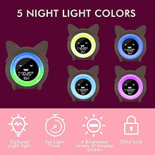 Load image into Gallery viewer, Kids Alarm Clock, Toddler Sleep Training Clock with Night Lights, Sound Machine, NAP Timer, Digital Wake Up Clock for Kids Bedroom, Desk Clock for Girls Boys
