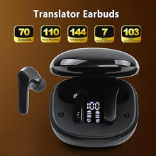 Load image into Gallery viewer, Language Translator Earbuds, 144 Languages Real-time Translation Device with Two Way Bluetooth Online Voice Translation, High Accuracy, Noise Reduction and Fast Reaction(Deep Black)
