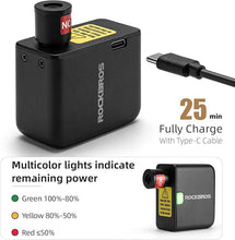 Load image into Gallery viewer, ROCKBROS Mini Bike Pump Portable Electric Bicycle Pump100PSI Tiny Bike Air Pump Tire Inflator Type-C Rechargeable Battery with Presta Schrader Valve, Cycling Gifts for Men Women
