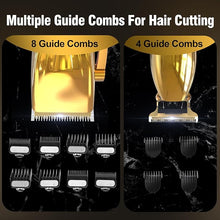 Load image into Gallery viewer, Cordless Hair Clippers for Men,Professional Hair Clippers Trimmer Kit,Barber Fading Clipper and Zero Gap T-Blade Trimmer Set with LED Display for Mens Gifts(Gold)
