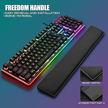 Load image into Gallery viewer, RedThunder K10 Wired Gaming Keyboard and Mouse and Wrist Rest Combo, RGB Backlit, Mechanical Feel Anti-ghosting Keyboard + 7D 7200 DPI Mice+Soft Leather Wrist Rest 3 in 1 PC Gamer Accessories(Black)
