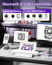 Load image into Gallery viewer, Phomemo M08F Tattoo Stencil Printer, Wireless Tattoo Printer Machine, Thermal Printer Tattoo, Compatible with Smartphone, Pad and PC, with 10pcs Transfer Paper (White)
