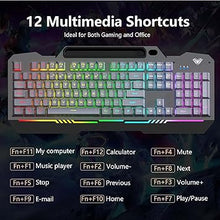 Load image into Gallery viewer, AULA Keyboard, T102 104 Keys Gaming Keyboard and Mouse Combo with RGB Backlit PC Keyboard, All-Metal Panel Waterproof Light Up Quiet Computer Keyboard, USB Wired Keyboard for MAC Xbox PC Gamers
