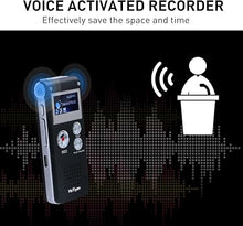 Load image into Gallery viewer, Voice Recorder 16GB Capacity Voice Activated Recording Device Digital Voice Recorder for Lectures, Meetings, Interviews Audio Recorder with USB Rechargeable WAV/MP3 Tape Recorder (16GB)
