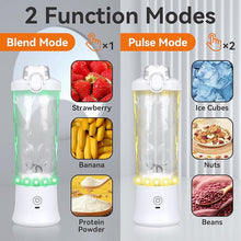 Load image into Gallery viewer, Portable Blender 20oz Large Capacity, 6 Blades Mini Blender for Shakes and Smoothies, BPA Free Personal Blender with Rechargeable USB, Fresh Juice Blender for On the Go, White
