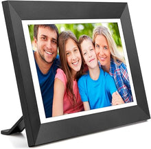 Load image into Gallery viewer, Digital Picture Frame WiFi Digital Photo Frame Kimire Full HD 1366x768 IPS Touch Screen, 16GB Storage, Auto-Rotate, Support Micro Slot, Sleep Mode, Share Photos and Videos via APP(10 inch, Black)
