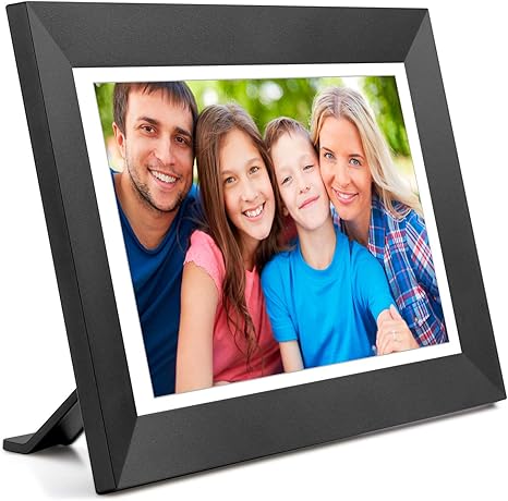 Digital Picture Frame WiFi Digital Photo Frame Kimire Full HD 1366x768 IPS Touch Screen, 16GB Storage, Auto-Rotate, Support Micro Slot, Sleep Mode, Share Photos and Videos via APP(10 inch, Black)