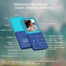 Load image into Gallery viewer, Bluetooth Mp3 Player, Classic Portable Walkman Mp3 &amp; Mp4 Players for Kids,HiFi Music Player with Video Play,FM Radio,Recording,E-Book,Alarm Clock,Mp3 Play up to 50 Hours with SD Card Slot Blue 16GB
