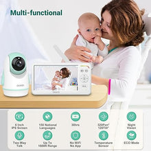 Load image into Gallery viewer, Baby Monitor with 6&#39;&#39; IPS Split-Screen, Video Baby Monitor with 2 Cameras and Audio, Baby Camera Monitor with 30-Hour Battery, ECO, 2-Way Talk, Night Vision, 1000ft, Travel Baby Monitor No WiFi
