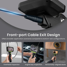 Load image into Gallery viewer, Two-Way Articulating Borescope with Light, 3.9mm Articulating Probe Industrial Endoscope Camera with 3.3ft/1m Self-Resetting Tube, 5" IPS Screen Inspection Camera with Light for Engine/Pipe
