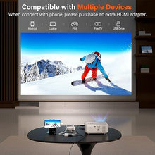 Load image into Gallery viewer, Mini Projector, VOPLLS 1080P Full HD Supported Video Projector, Portable Outdoor Home Theater Movie Projector, 50% Zoom, Compatible with HDMI, USB, AV, Smartphone/Tablet/Laptop (Small Projector)
