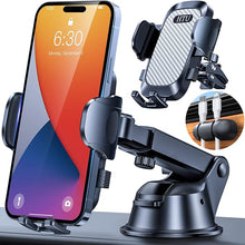 Load image into Gallery viewer, HTU 2024 Best Car Phone Holder Mount ?80+LBS Strongest Suction &amp; Military 5-in-1? Universal Upgraded Dashboard Windshield Vent Truck Stand for iPhone 16 15 14 Android?Patent &amp; Safety Certs?, Grey
