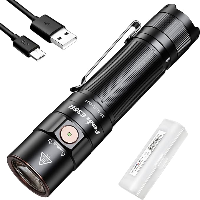 Fenix E35R EDC Flashlight, 3100 Lumens USB-C Rechargeable High Lumen Performance Flashlight with LumenTac Organizer