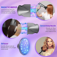 Load image into Gallery viewer, Ionic Hair Dryer with Diffuser High Speed Blow Dryer for Women Mini Foldable Portable Travel Hairdryer with Display Monitor
