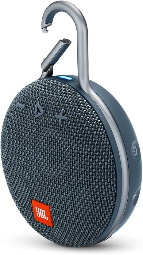 JBL Clip 3, Blue - Waterproof, Durable & Portable Bluetooth Speaker - Up to 10 Hours of Play - Includes Noise-Cancelling Speakerphone & Wireless Streaming