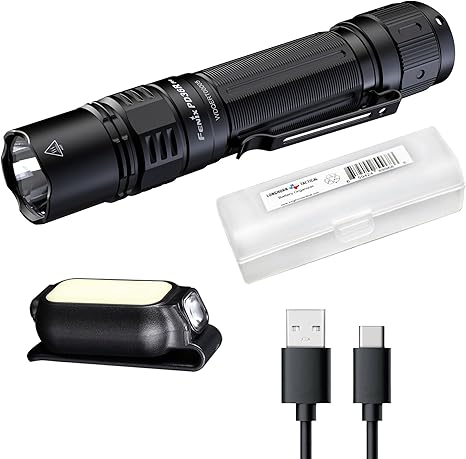 Fenix PD36R Pro Tactical Flashlight and Backup Light Kit, 2800 Lumen USB-C Rechargeable Mini-Lite Clip on Flashlight and Lumentac Organizer