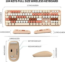 Load image into Gallery viewer, FOPETT Keyboard and Mouse Sets Wireless,Reliable 2.4 GHz Connectivity for PC,Laptop,Smart TV and More (Milk Tea Color)

