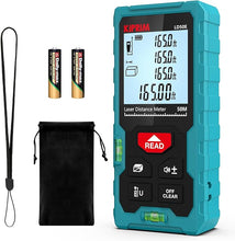 Load image into Gallery viewer, Kiprim Laser Distance Measure High Accuracy 165ft Kiprim LD50E Laser Tape Measure 50M Compact Laser Measurement Tool with Larger Backlit LCD Display,ft/m/in Switching,Bubble Level

