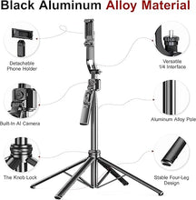 Load image into Gallery viewer, 68&#39;&#39; Auto Face Tracking Tripod for iPhone with Remote &amp; Gesture Control,360°Rotating All-in-1 Extendable Selfie Stick for iPhone Tripod Stand for Video Recording,Applied to Tiktok YouTube
