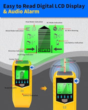 Load image into Gallery viewer, Stud Finder Wall Scanner - Upgrade 5 in 1 Electronic Stud Detector Wall Wood Metal Stud Sensor Pipe Joist Beam Finders Edge Center Finder with LCD Display and Audio Alarm for AC Wires Metal Wood Beams
