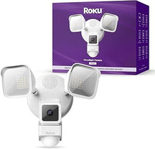 Load image into Gallery viewer, Roku Floodlight Camera for Home Security, Wired Outdoor Security Camera with 270° 1080p HD Night Vision, Dimmable Floodlights, Motion &amp; Sound Detection, Remote Monitoring, 90-Day Subscription Included
