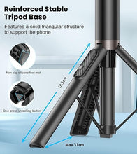 Load image into Gallery viewer, TONEOF 60&quot; Selfie Stick Tripod for Video,All-in-1 Extendable Cell Phone Tripod Stand with Integrated Remote,360° Rotate Lightweight &amp; Portable Tripod for 4-7” iPhone/Android/Photo &amp; Video Kits/Travel
