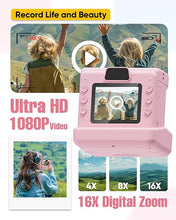 Load image into Gallery viewer, Instant Print Camera for Kids,2.4 Inch Screen Kids Instant Cameras, Christmas Birthday Gifts for Girls Age 3-12, Portable Toddler Toy for 3 4 5 6 7 8 9 10 Year Old Girls Boys (Pink)
