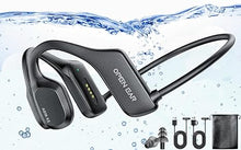 Load image into Gallery viewer, Bone Conduction Headphones Waterproof Swimming Headphones with Built-in MP3 Player 16G Memory, Bluetooth 5.3 Open Ear Headset for Underwater, Running, Cycling and More Activities (Open Black)
