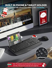 Load image into Gallery viewer, Wireless Keyboard and Mouse Combo - Full-Sized Ergonomic Keyboard with Wrist Rest, Phone Holder, Sleep Mode, Silent 2.4GHz Cordless Keyboard Mouse Combo for Computer, Laptop, PC, Mac, Windows -Trueque
