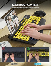 Load image into Gallery viewer, Wireless Keyboard and Mouse Combo - Large Print Ergonomic Keyboard with Wrist Rest, Phone Holder, Sleep Mode, Silent 2.4GHz Keyboard Mouse Set for Computer, Laptop, PC, Mac, Windows - Trueque
