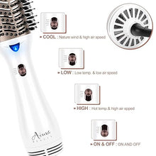 Load image into Gallery viewer, One Step Dryer &amp; Volumizing Hot Air Brush, Blow Dryer, Ceramic Straightener, Curler &amp; Hot Comb 4 in 1 Salon Ionic Hair Styling Tools, White
