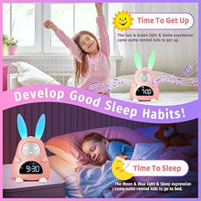 Load image into Gallery viewer, Alarm Clock for Kids, Sleep Training Kids Alarm Clock with Night Light, 4 Brightness &amp; 2 Alarm Options Kids Alarm Clocks for Girls, 8 Sound Machine &amp; 3 Volume Kids Clock,Bunny Cute Alarm Clock [Gifts]
