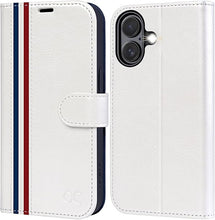 Load image into Gallery viewer, OCASE Compatible with iPhone 16 Plus Wallet Case, PU Leather Flip Folio Case with Card Holders RFID Blocking Kickstand [Shockproof TPU Inner Shell] Phone Cover 6.7 Inch 2024, Spliced White
