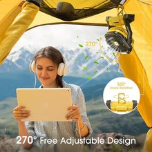 Load image into Gallery viewer, Portable Fan Rechargeable, 20000mah Cordless Battery Powered Fan with LED Lantern, Small Table Fan, USB Battery Operated Fans for Travel Bedroom Home Camping Tent Office Beach Desk Picnic Fishing
