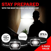 Load image into Gallery viewer, GearLight 2Pack LED Headlamp - Outdoor Camping Head Lamps with Adjustable Headband - Lightweight Battery Powered Bright Flashlight Headlight with 7 Modes and Pivotable Head and Red Light
