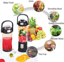 Load image into Gallery viewer, Portable blender 20oz 580ml,Personal blenders for smoothies and crush ice,270W Powerful Portable Mini Blender Cup with Travel Lid and USB Rechargeable for Offic e, Gym, Kitchen (Black)
