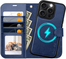 Load image into Gallery viewer, OCASE for iPhone 16 Pro Max Case Detachable Wallet Case with Card Holder, 2 in 1 Pu Leather Flip Folio with RFID Blocking Stand Wrist Strap Shockproof Phone Cover 6.9 Inch 2024, Blue
