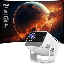 Load image into Gallery viewer, [Auto Focus/Keystone]HIPPUS Projector with WiFi 6 and Bluetooth, Projector 1080P Native 500 ANSI, Object Avoidance, and Screen Adaption, Projector Compatible with iOS/Android?White?
