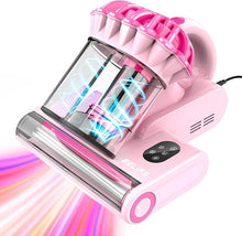 Load image into Gallery viewer, Belife M8 Mattress Vacuum Cleaner, Anti-allergen Bed Vacuum Cleaner with UV &amp; Hot Air &amp; High Heating, 550W 18Kpa Powerful Suction Double-Cup Handheld Vacuum for Bed, Couch, Sofa, Corded (Pink)
