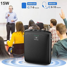 Load image into Gallery viewer, WinBridge Bluetooth Voice Amplifier for Teachers, Wireless Voice Amplifier with Bluetooth Headset Microphone, Portable Megaphone Speaker Headset System, Teacher Must Haves 15W WB002
