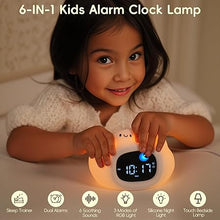 Load image into Gallery viewer, Vivilumens Ok to Wake Clock for Kids, Kids Alarm Clock for Bedroom, Cloud-Shaped Cute Touch Night Light, Sleep Training Clocks with 6 White Noise Sound Machine
