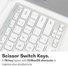 Load image into Gallery viewer, Macally Small Wired Keyboard for Mac and Windows - 78 Scissor Switch Keys Compatible Apple Keyboard - USB Mini Keyboard That Saves Space and Looks Great - Plug and Play Wired Mac Keyboard - Aluminum
