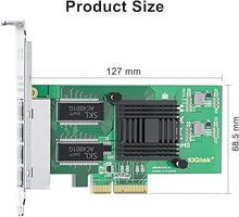 Load image into Gallery viewer, 1000Mbps Gigabit Ethernet Converged Network Adapter (NIC) with Intel I350 Chip | Ethernet PCI Express NIC Network Card | Quad Copper RJ45 Ports | PCI Express 2.1 X4 | Compare to Intel I350-T4
